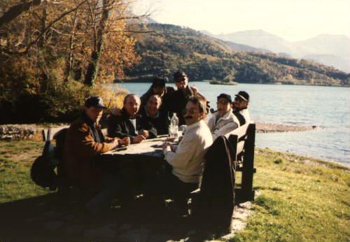Lunch on the Toblino lake and after it we have a long plynig the cards...