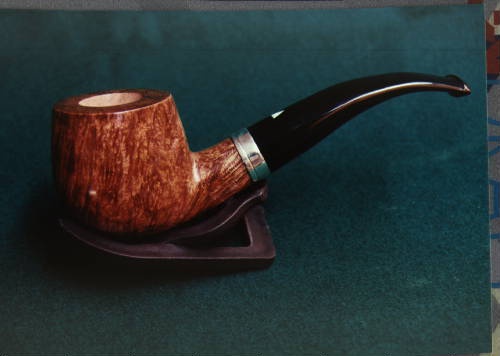 Natural smooth amber color pot semi curved 037 sterling band...