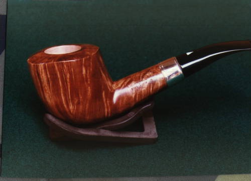 Free form smooth amber color with sterling band...