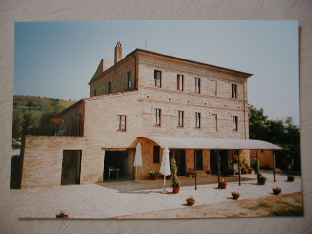 Sigth of the main entrance of country day Hotel named Ca' Vecchia...