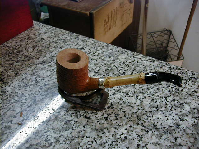 Pipe sandblast natural Bamboo sterling band...