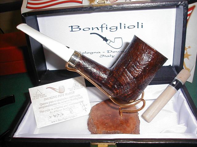 Special brown snadblast tall bowl sterling band...