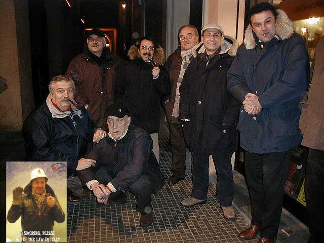 Members smoking outside my shop