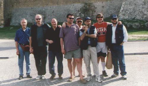 Photo of group in front of the FORTEZZA of Montalcino