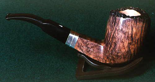 Free Form grey sterling band with square shank good grain...